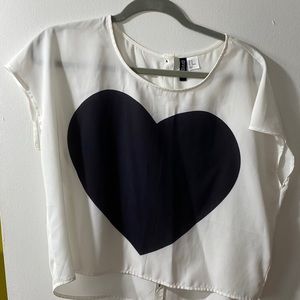 H&M Black & Off white blouse